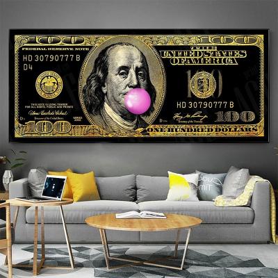 China Modern CLASSIC Money Painting Wall Art Inspirational Canvas Wall Picture Pop Culture Money Style Street Art for sale