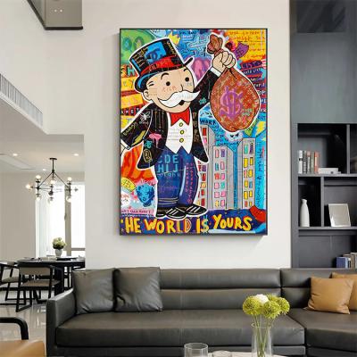 China CLASSIC Alec Monopoly Money Graffiti Art Canvas Posters and Prints Wall Art Painting Decor For Living Room Home for sale