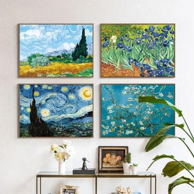 China Modern Art Bedroom Decor Wall Paintings Print Poster Picture Wall Canvas Abstract Sunflower Apricot Van Gogh Oil Painting Works for sale