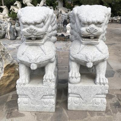 China Modern Marble Sculpture Animal Chinese Style Lion Stone Carving for sale