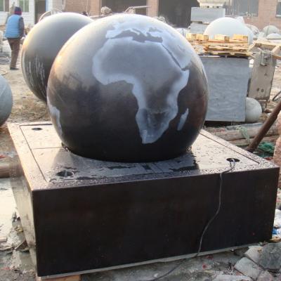 China Black Hot Sale Granite Garden Granite Rotating Floating Ball for sale