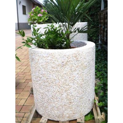 China Garden CLASSIC outdoor natural flower stone granite round pot for flowers wholesale for sale