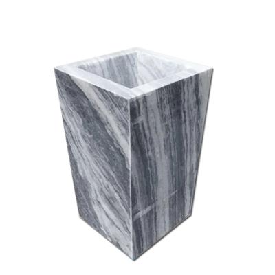 China Chinese style plant pots natural marble indoor garden planting for sale