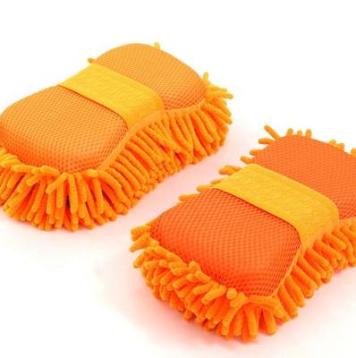 China Hot Selling Hotel Home Kitchen Cheap Effectively Remove Colorful Chenille Car Wash Cleaning Sponge Effortlessly Thick Dirt Absorbent for sale