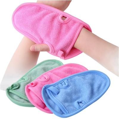 China All Natural Soft Massage Glove Skin Body Scrubber Bath Silk Exfoliating Clean Exfoliating Glove for sale