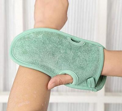 China All Natural Natural Scrubber Rubbing Bath Mitt Exfoliating Gloves Body Scrubbing Massage Sensitive Glove for sale