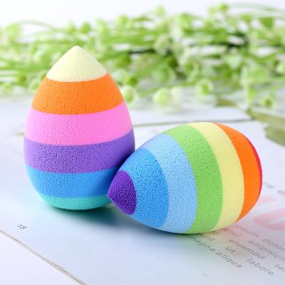 China Free Cleansing Latex Make Up Foundation Blender Beauty Cosmetics Rainbow Color Powder Puff Makeup Sponge for sale