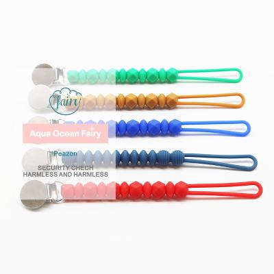 China 100% Eco-friendly new design food grade silicone one piece babies cup pacifier chain holder wholesale for sale