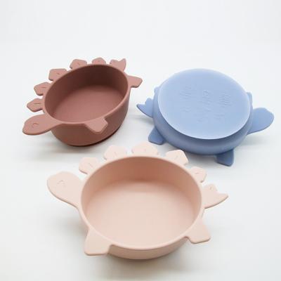 China 100% New Design 2021 Animal Dino Shape Baby Bowl Set China Manufacturers Eco-friendly Bpa Free Silicone for sale