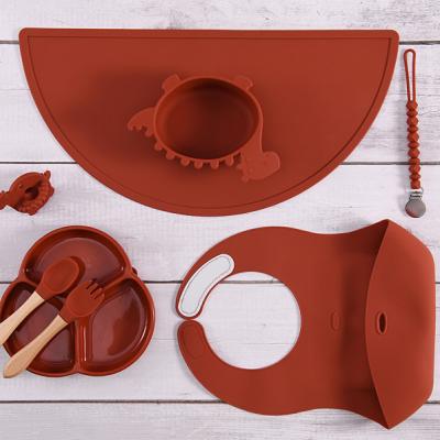 China 100% Eco-friendly Bpa Silicone Baby Free Dish Professional Tableware Set Factory Supply Manufactures for sale