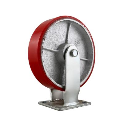 China Rigid SS 200 Mm 8 Inch Industrial Cast Iron PU Wheel for sale