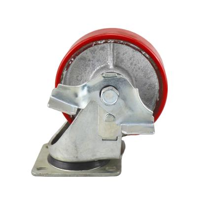 China PIVOT SS 4 Inch Heavy Duty Industrial Caster Wheel PU For Kitchen Cart Prices Floor Protector for sale