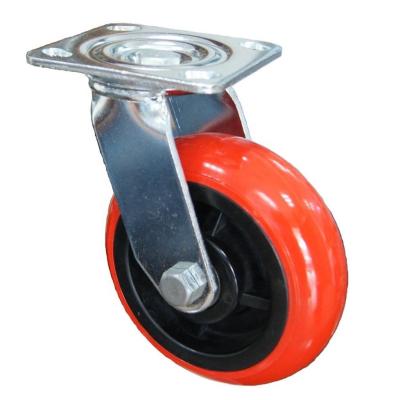 China swivel & Rigid SS 4 5 6 8 Inch Polyurethane Wheels PU On PP Caster Wheel for sale