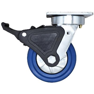 China swivel & Rigid SS 4 5 6 8 Inch Kingpinless Rubber Caster Wheels With Dust Cover for sale