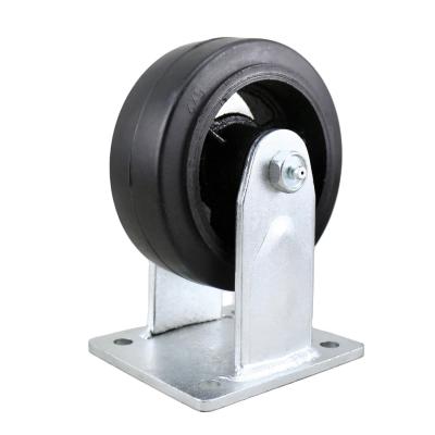 China Rigid SS 5 Inch Cast Iron Wheels Rubber Rigid Heavy Duty Garbage Container Caster for sale