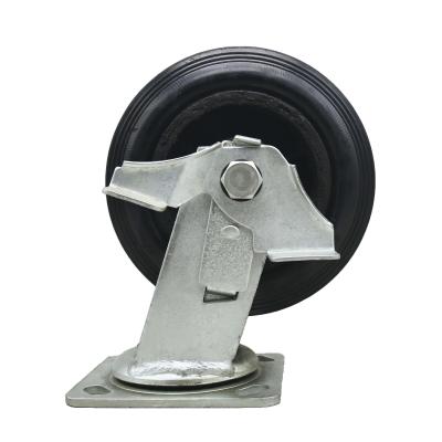 China PIVOT SS Cast Iron Solid Rubber Swivel Caster Wheels 4 5 6 8 Inches Available for sale