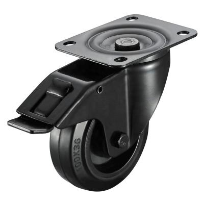 China Reference Below Data Sheet SS Black Rubber Wheel Caster 80 100 125 160 200 Mm for sale