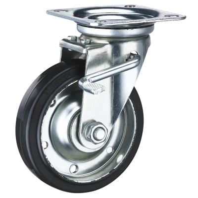 China swivel & Rigid SS 4 Wheel 5 6 8 Inch Rubber Casters Japan Japanese Style With Brake for sale