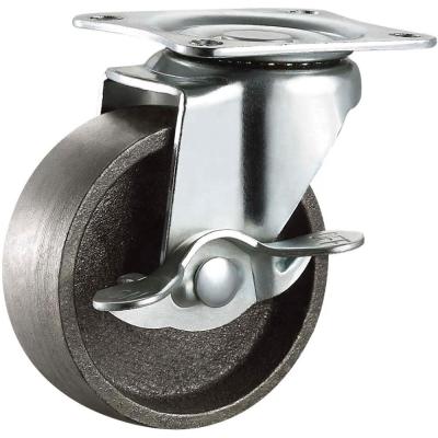 China swivel & SS Rigid Cast Iron Caster Wheels 6 8 10 12 With Inch Heavy Duty / Without Brake for sale