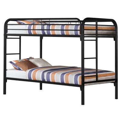 China Twin Size Over Twin Metal Bunk Bed With Double Ladder for sale