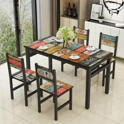 China Retro modern dining table and chair combination in restaurant for sale