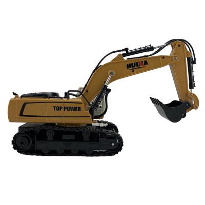 China RC Hobby Amiqi Huina Rc Excavator Car 2.4Ghz 9Ch 1/18 Scale Rc Engineering Truck Huina Digging Toys 1331 for sale