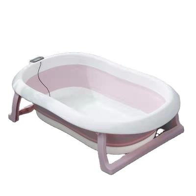 China White Soaking Top Mount Child Folding Bathtub Cheap Portable Plastic Bucket Protective Bathtub B0008 Baby Child Temp for sale