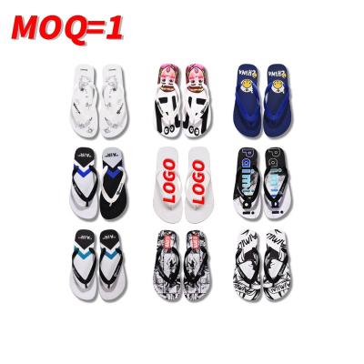 China Low moq lightweight best quality is slides 1 custom logo designer slides PVC women flip flops flip flops plastic custom logo women flip flops for sale