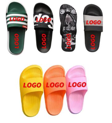 China Fashion trend bestseller bottom free moq 1 design custom top slides custom logo slides slippers designer slides for women kids for sale