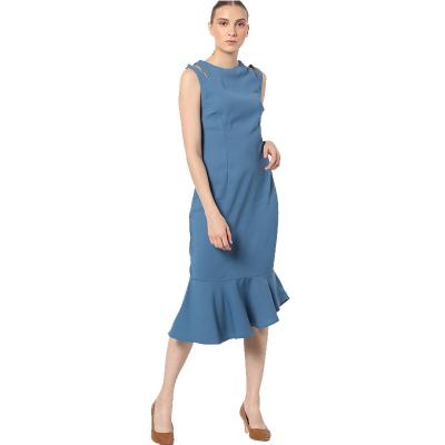 China 2021 Summer Sleeveless Wholesale New Arrival Fashion Women's Elegant Custom Lady Office Dresses for sale