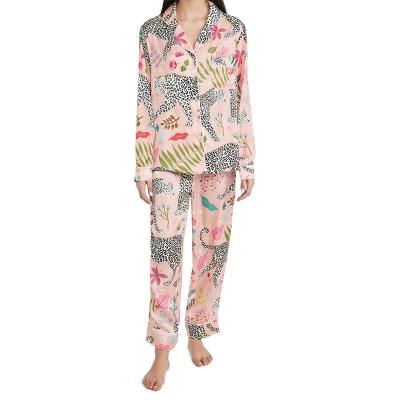 China QUICK DRY Custom Animal Print Pajamas For Women Pajamas Sets 2 Pieces for sale