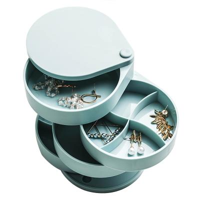 China Other Jewelry Organizer Box Tray Holder Earring B Small Rotating 4 Layer Storage Case For Bracelets Rings Necklace for sale