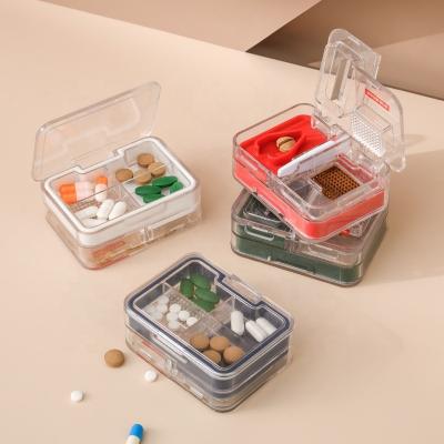 China Travel medicine box organizer for purse or pocket. Daily Medication Carry Case with Removable Compartment MD0039 for sale