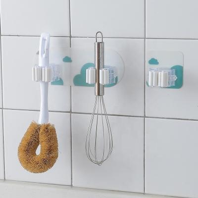 China Japan Style Wall Mounted Broom Clip Toilet Paste Broom Paste Holder Bathroom Storage Broom Holder for sale