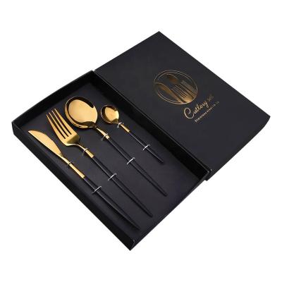 China Sustainable Cutlery Set Household Cutlery Set Stainless Steel Dinnerware Set Statis Plate Western Steak Cutlery Set Of Three Gifts for sale