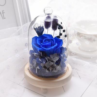 China Festival Gift Preserved Ecuador Eternal Flower Roses Glass Domes Wholesale (Pink, Red, Blue, Black, Gold. White) for sale