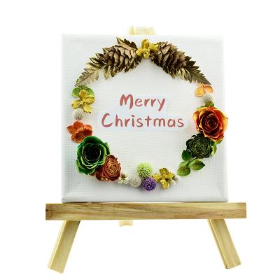 China Wholesale Eternal Flower Small Drawing Board Desktop Decorations Preserved Flowers For Christmas Gifts 18.3*23CM for sale