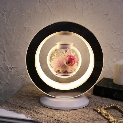 China Customizable Flower Float Lamp Gift Magnetic Levitation Toys Floating Ornaments for sale