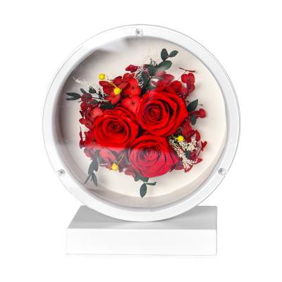 China Valentine's Day Gift Led Lamp Preserved Flower Preserved Flowers Night Lamp for sale