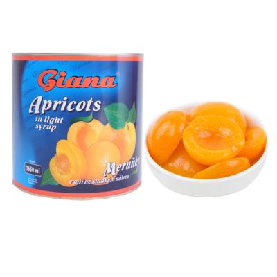 China Canned halves canned/tin of apricot in light syrup for sale