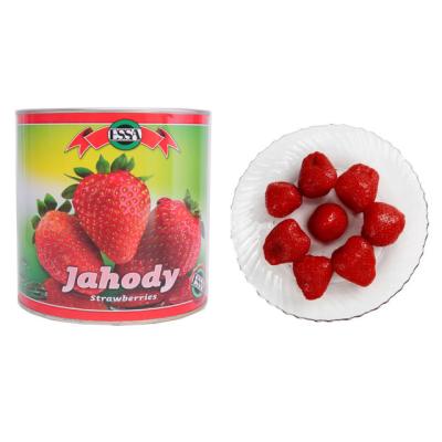 China Strawberry in tin can and halal food canister in tin box for sale