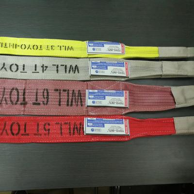 China Car Tow Strap 1t 2t 3t Double Ply Polyester Webbing Sling Lifting Sling Flat Belt for sale