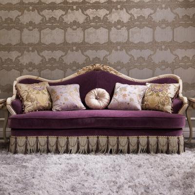 China Factory price sale factory price fabric sale Sofa Couch 123 seater french modular sofa classic cut out purple sofa for sale