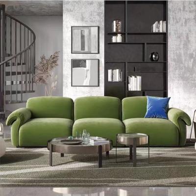 China Modular Nordic simple modern velvet sofa furniture modern velvet 3 seater green sofa for sale