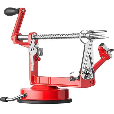 China Viable Hand Crank Operated Home Fruit Peeler Multifunctional Apple Peeler Machine with Apple Slicer Hollow Punch Cutter for Kitchen Convenience for sale