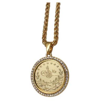 China The Other Wholesale Arab Islam Crystal Coins Necklace Muslim Pendant for sale