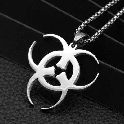 China Other Cheap Personalized Engraving Unisex Gift Faith Halloween Biohazard Pendant Necklace for sale