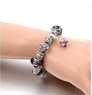 China The Other Silver Purple Austrian Wholesale Crystal Glass Beads Diy Bracelet for sale