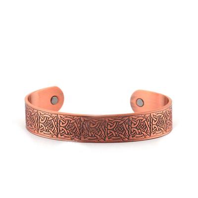 China Other Wholesale Custom Copper Adjustable Magnetic Therapy Bracelet Bangle for sale