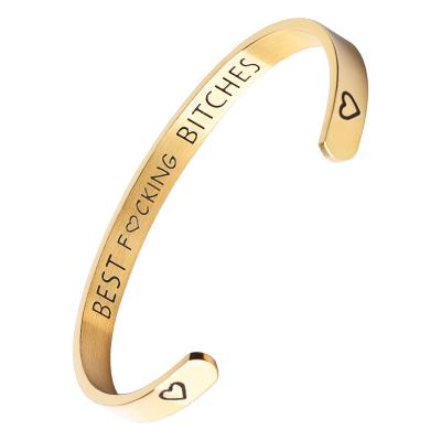 China Factory Sale CLASSIC Custom Engraved Adjustable Initial Letter Inspirational Bracelet for sale